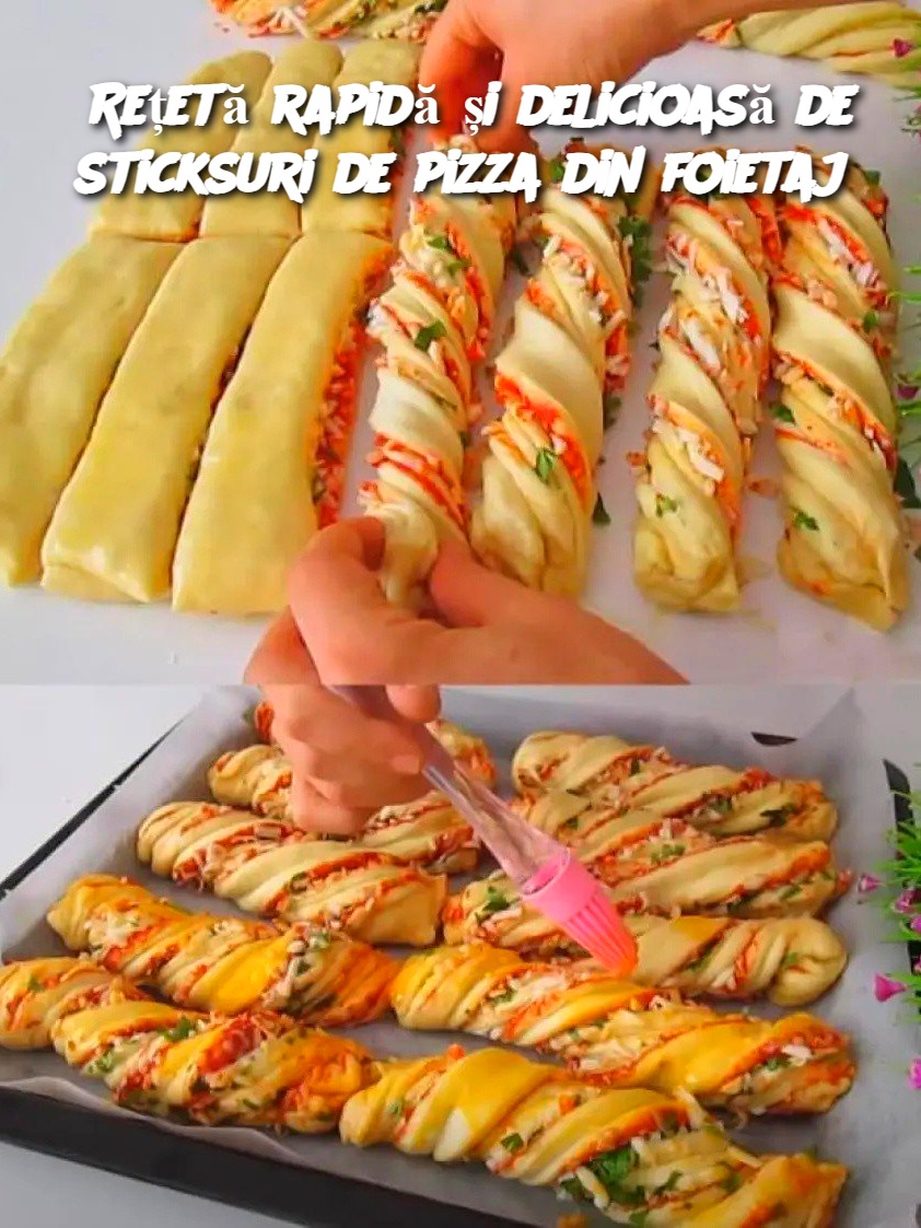 Rețetă rapidă și delicioasă de sticksuri de pizza din foietaj