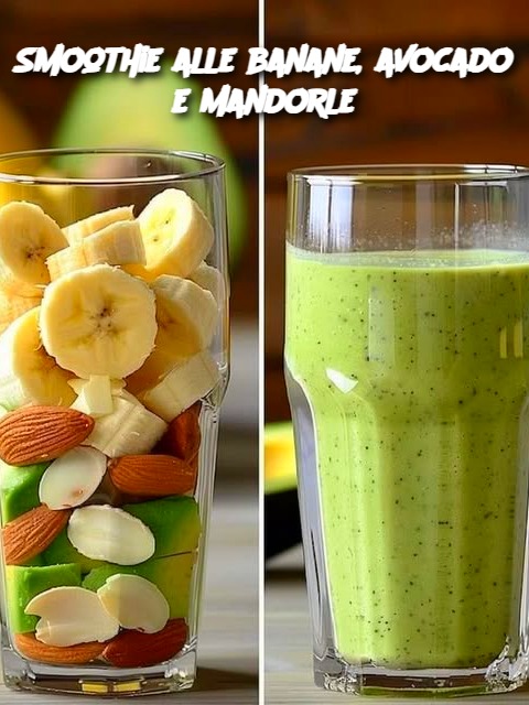 Smoothie alle banane, avocado e mandorle